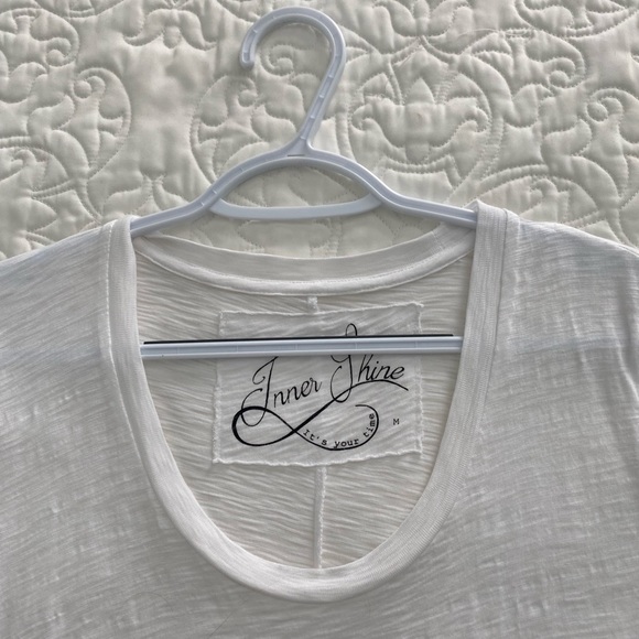 Lightweight, semi-sheer, tee top, white, size medium - Picture 3 of 3